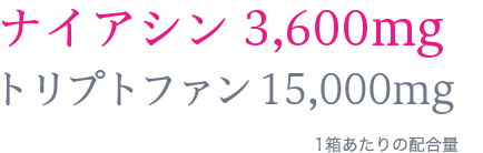 ナイアシン3,600mg トリプトファン15,000mg